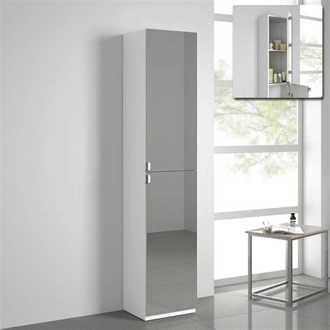 tall mirrored toilet cabinet